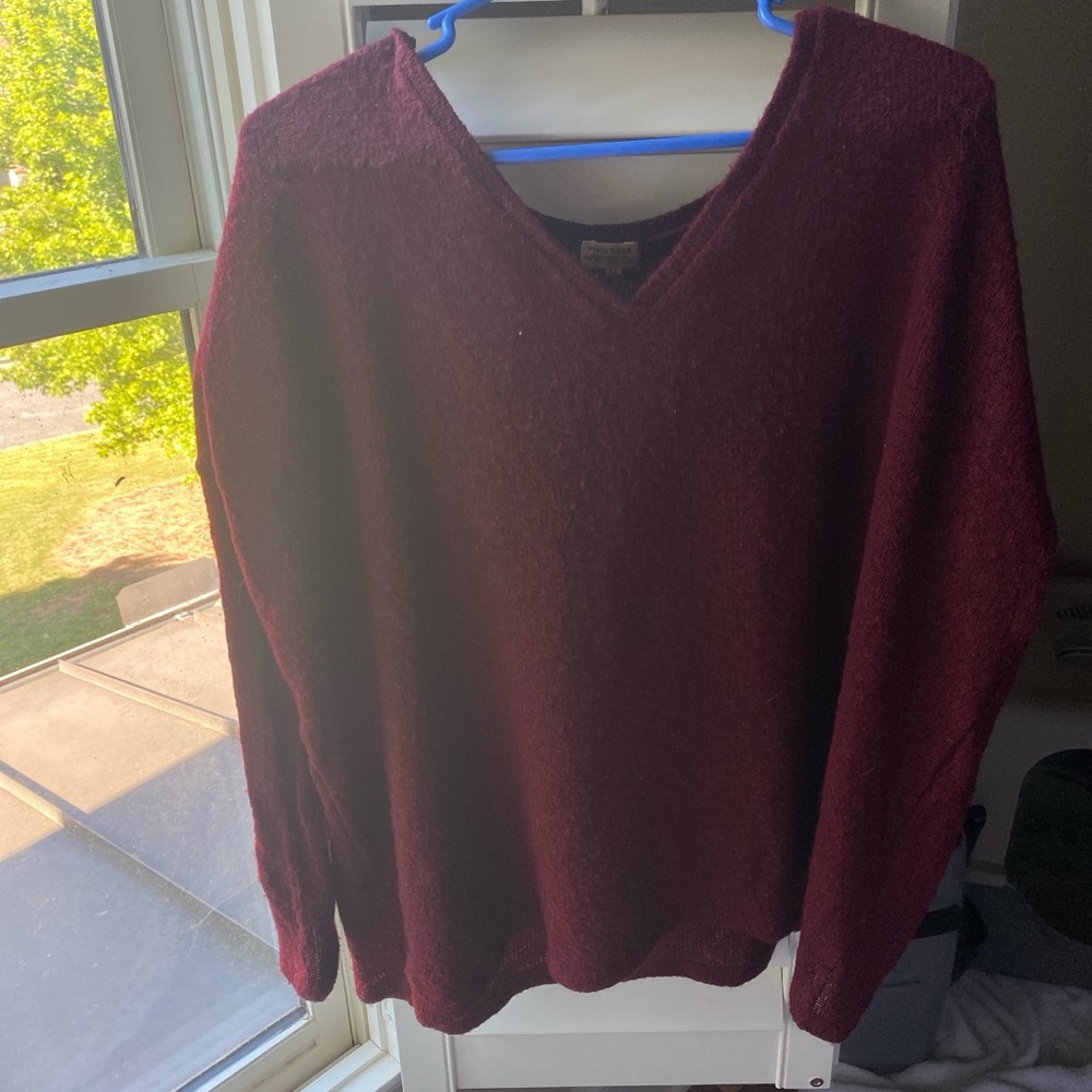 Burgundy piko sweater from dress up. Size medium